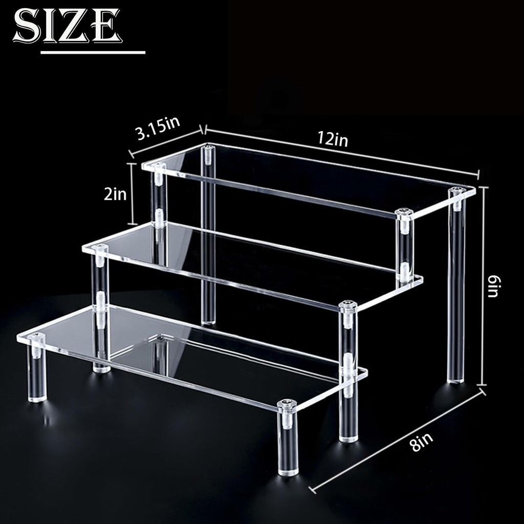 TECHSHARE Clear Acrylic 3-Tier Display Stand Organizer Transparent