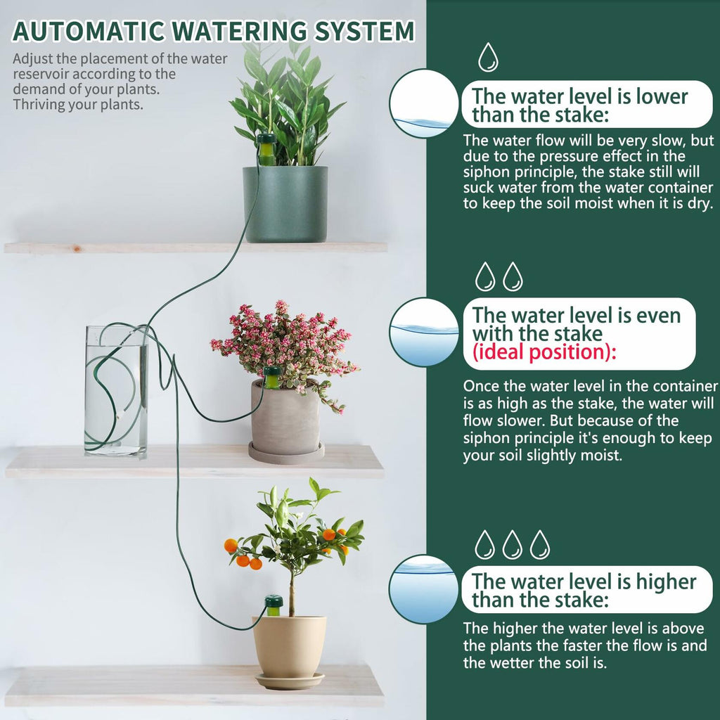BYDOLL Plant Self-Watering Stakes Automatic Drip Irrigation System 10 Pack