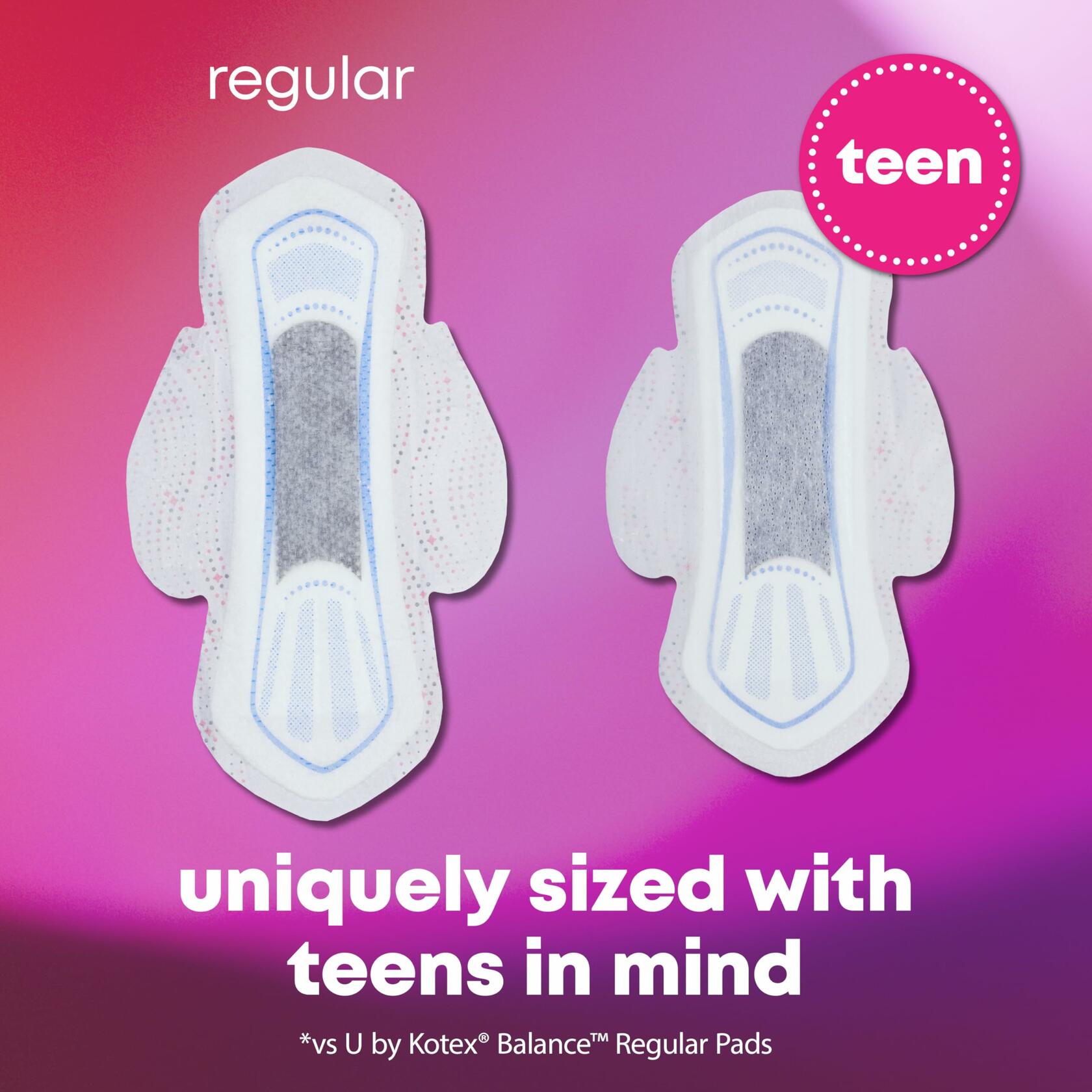 U by Kotex Balance Teen Ultra Thin Pads Heavy Absorbency 28 Count