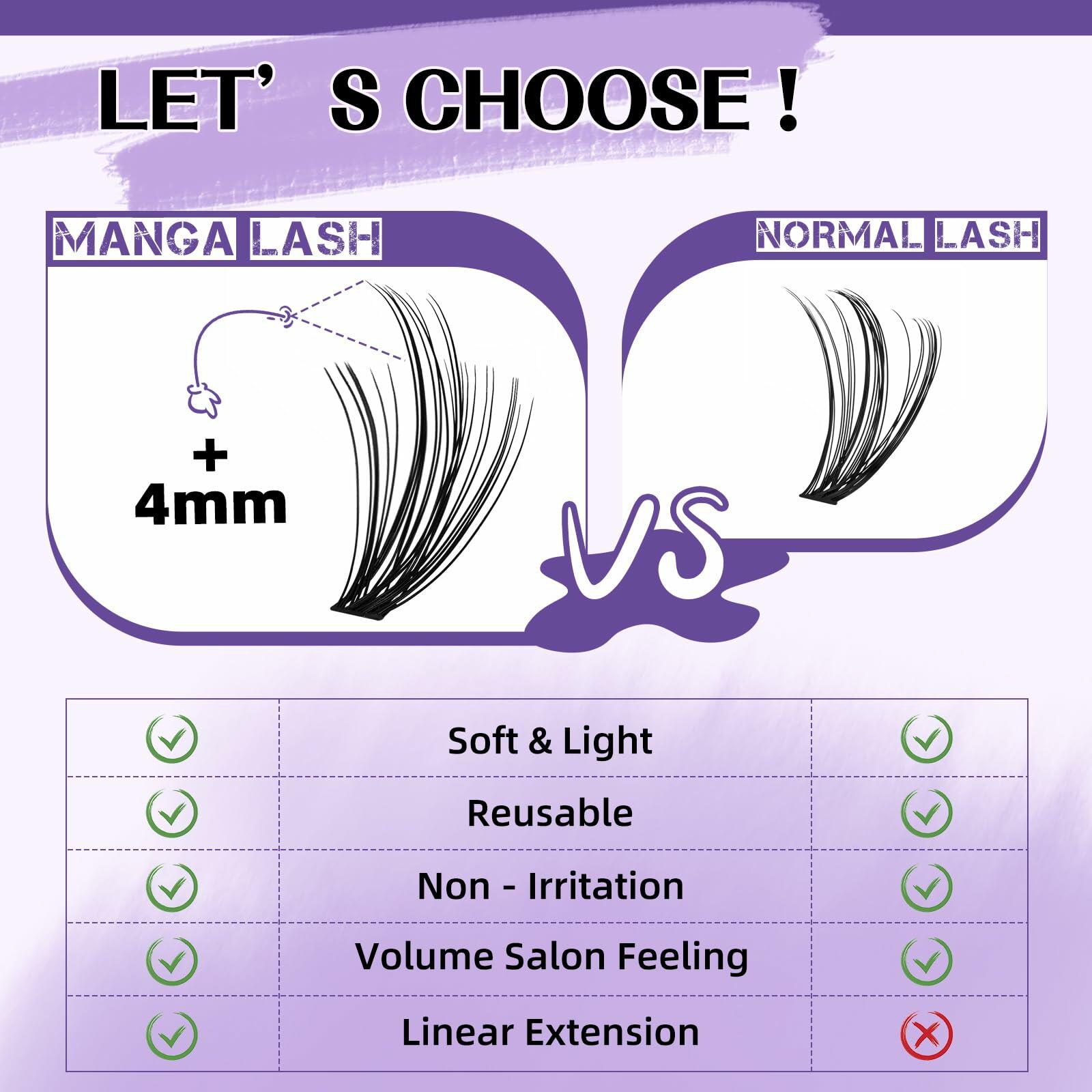 B&Qaugen Lash Extension Kit 280PCS 30D Soft D Curl Manga Black