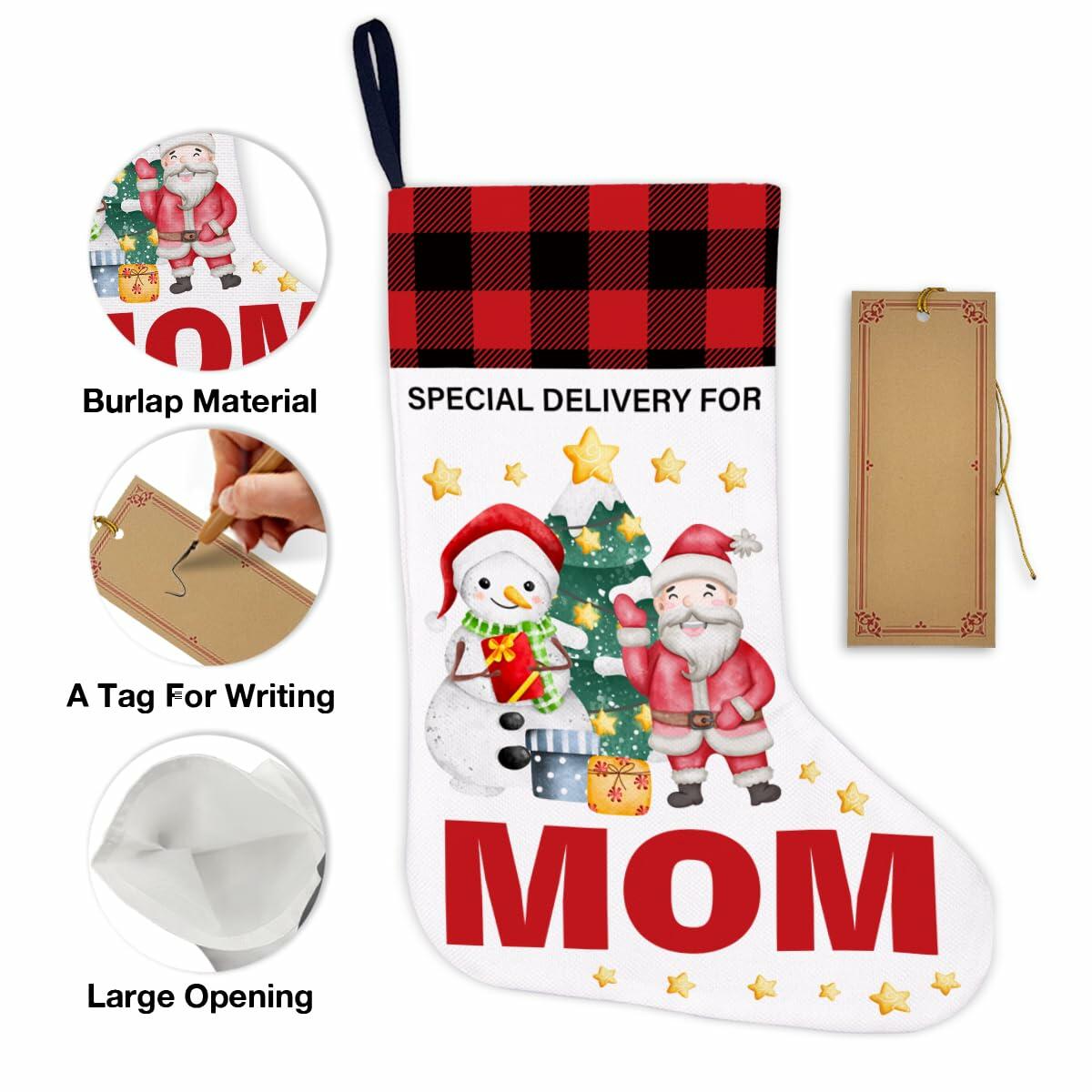 TSUYAWU Grandma Christmas Stocking Holiday Decoration 18x12 Inch