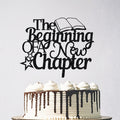 The Beginning of A New Chapter Cake Topper Black Glitter