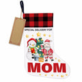 TSUYAWU Mom Christmas Stocking Snowman Xmas Decoration 18x12 Inch