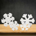 LadyRosian Wooden Snowflake Decorations 4 Pack Standing & Hanging Xmas Ornaments