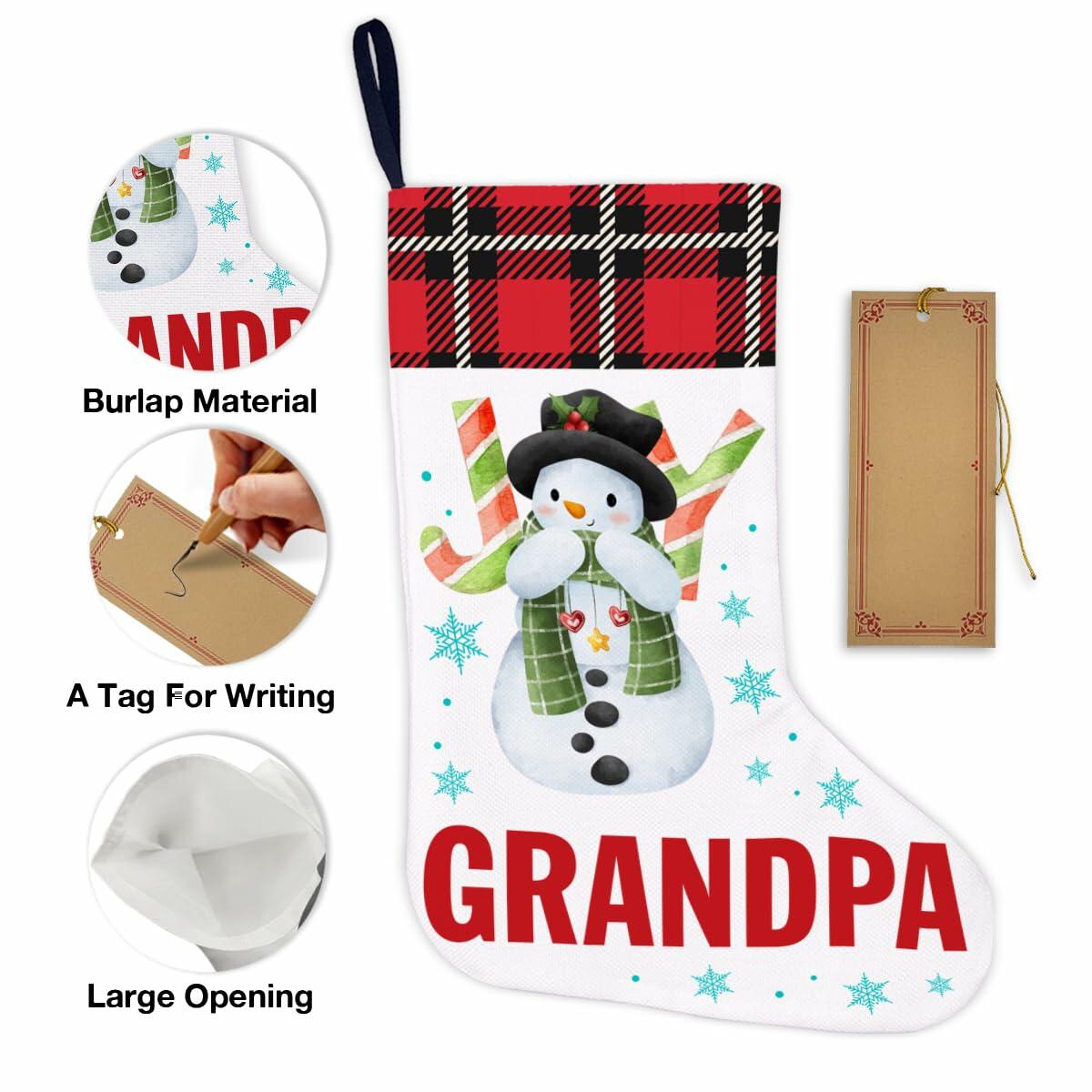 TSUYAWU Grandpa Christmas Stocking Xmas Decoration 18x12 Inch Fireplace