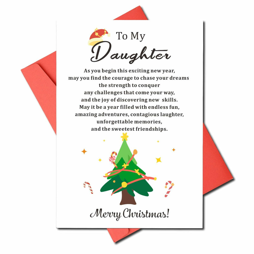 TI-EDC Sentimental Christmas Cards for Daughter - Merry Xmas Gifts