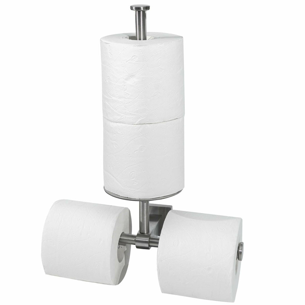 Double Toilet Paper Holder with Shelf Wall Mount 304 Stainless Steel
