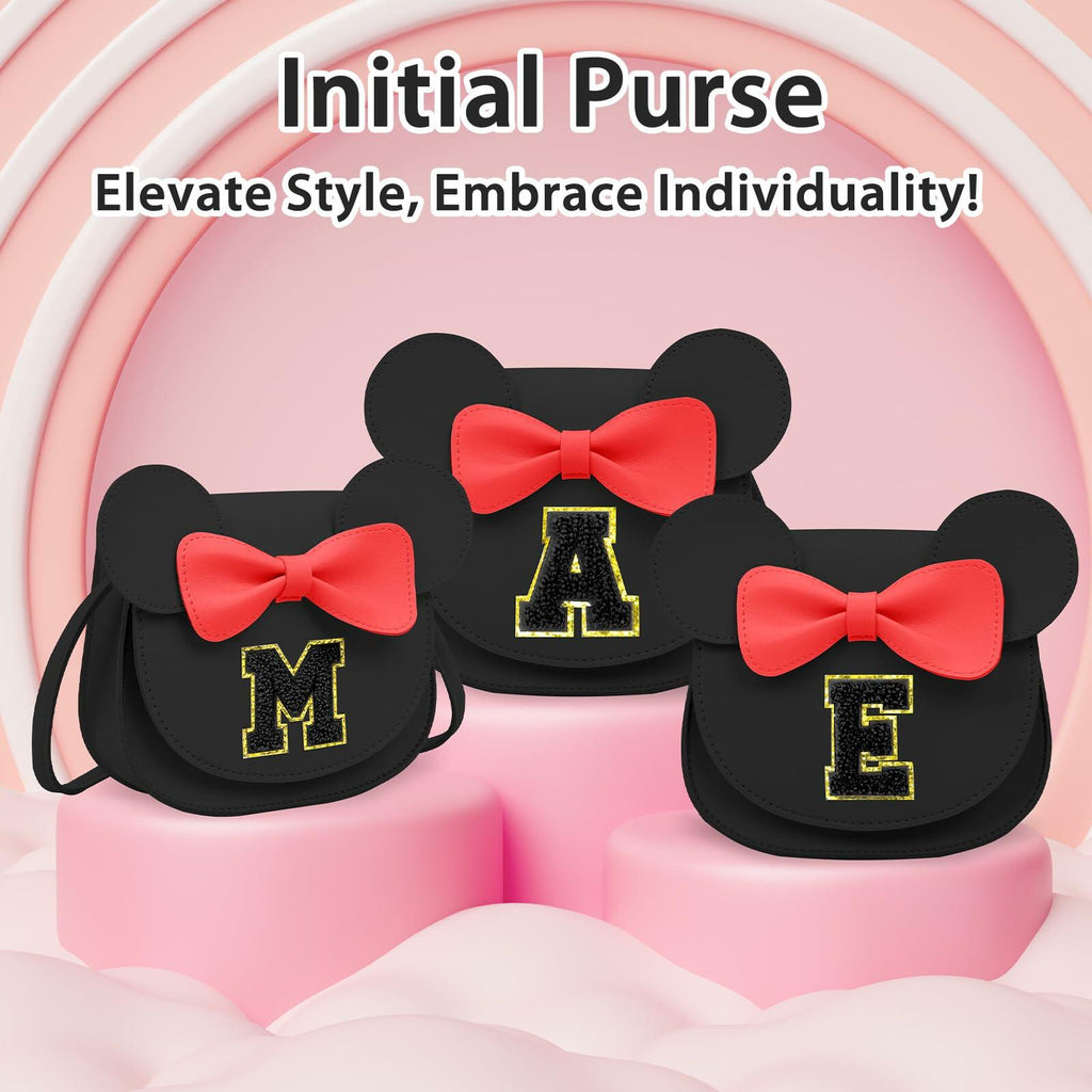 OYLOLA Toddler Girls Initial Purse Black Ages 3-8 Birthday Gift