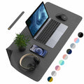 AFRITEE Dual Side PU Leather Desk Pad Mat Large 31.5x15.7 Black/Dark Gray