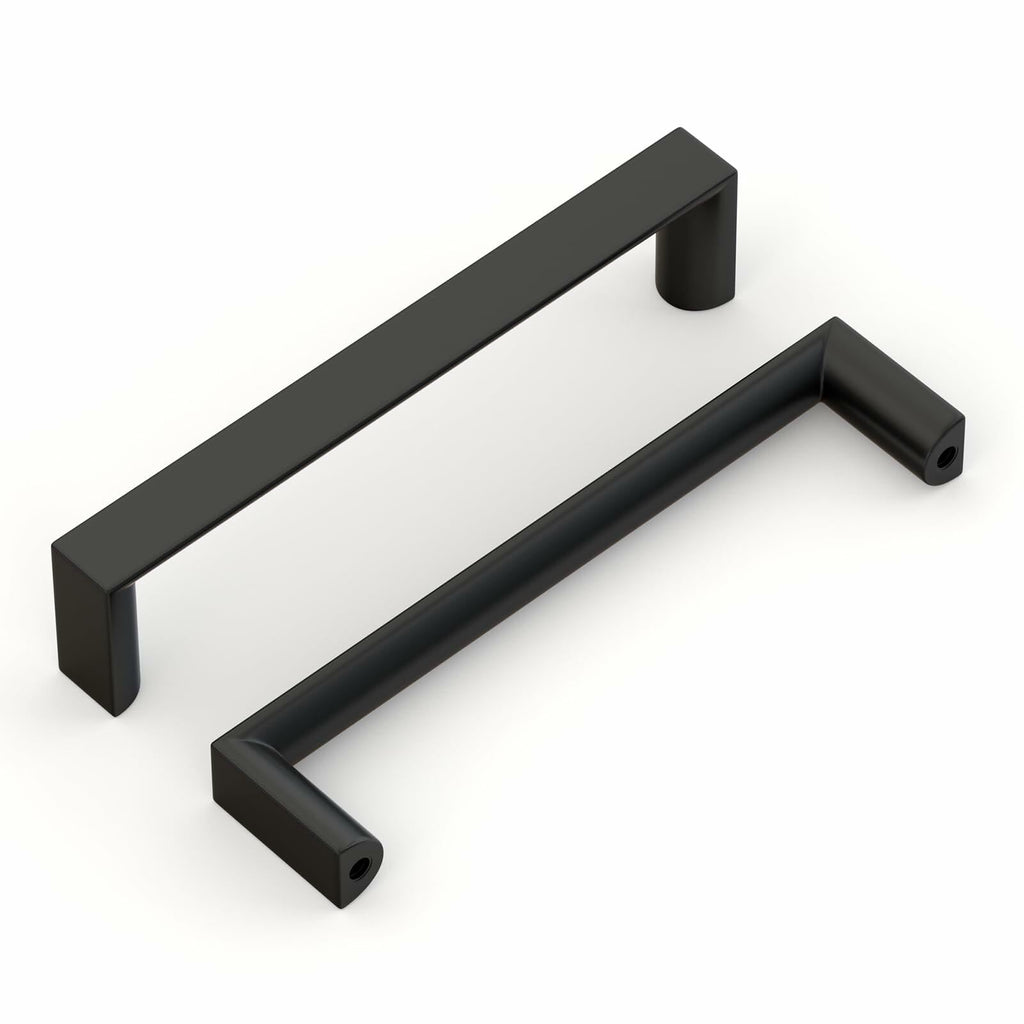 homdiy 25Pack 5in Matte Black Cabinet Handles 128mm Hole Centers