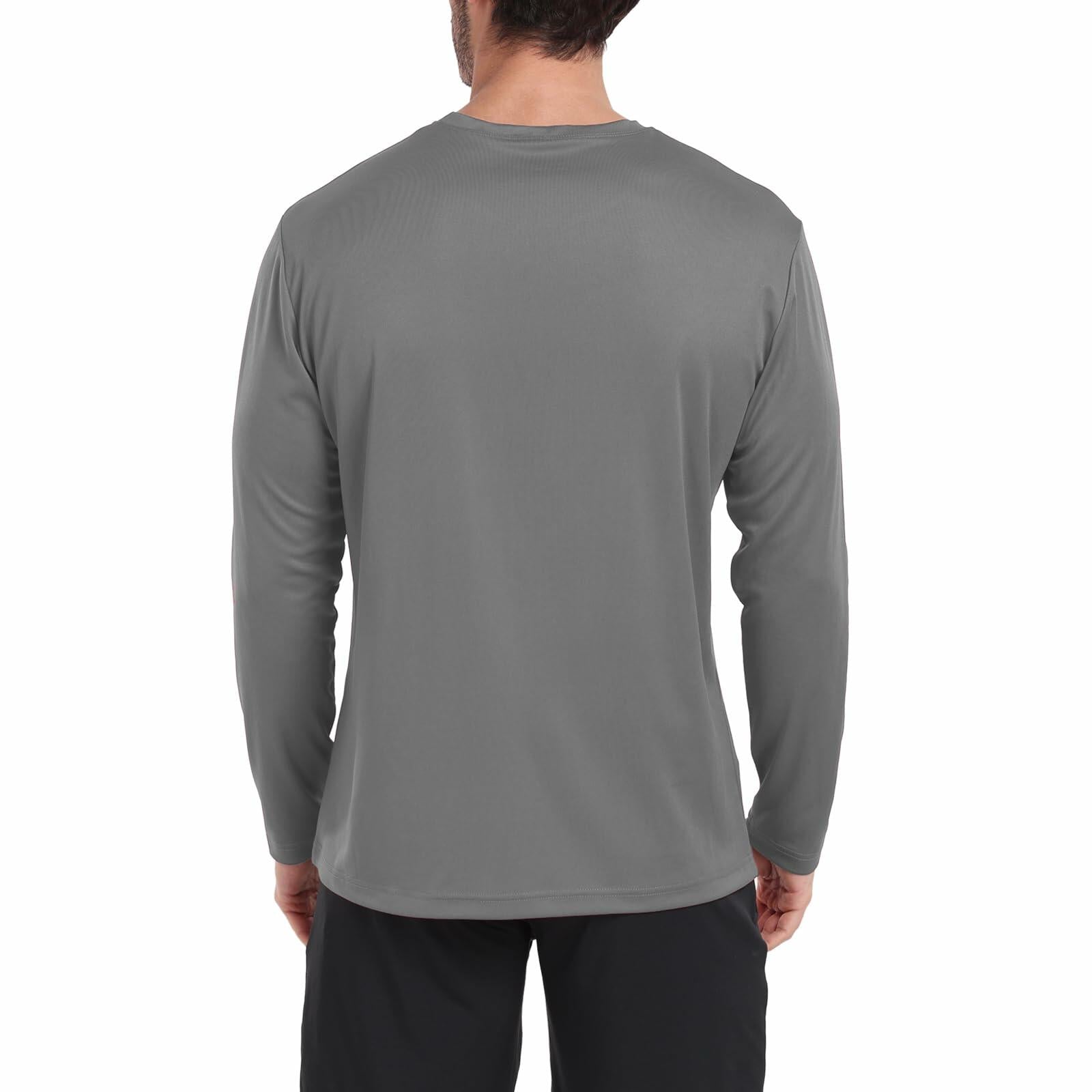 HovSiyla Men's Long Sleeve Moisture Wicking Running Shirt XL