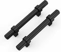 goldenwarm 6 Pack Black 5 Inch Cabinet Handles Stainless Steel Zinc Alloy
