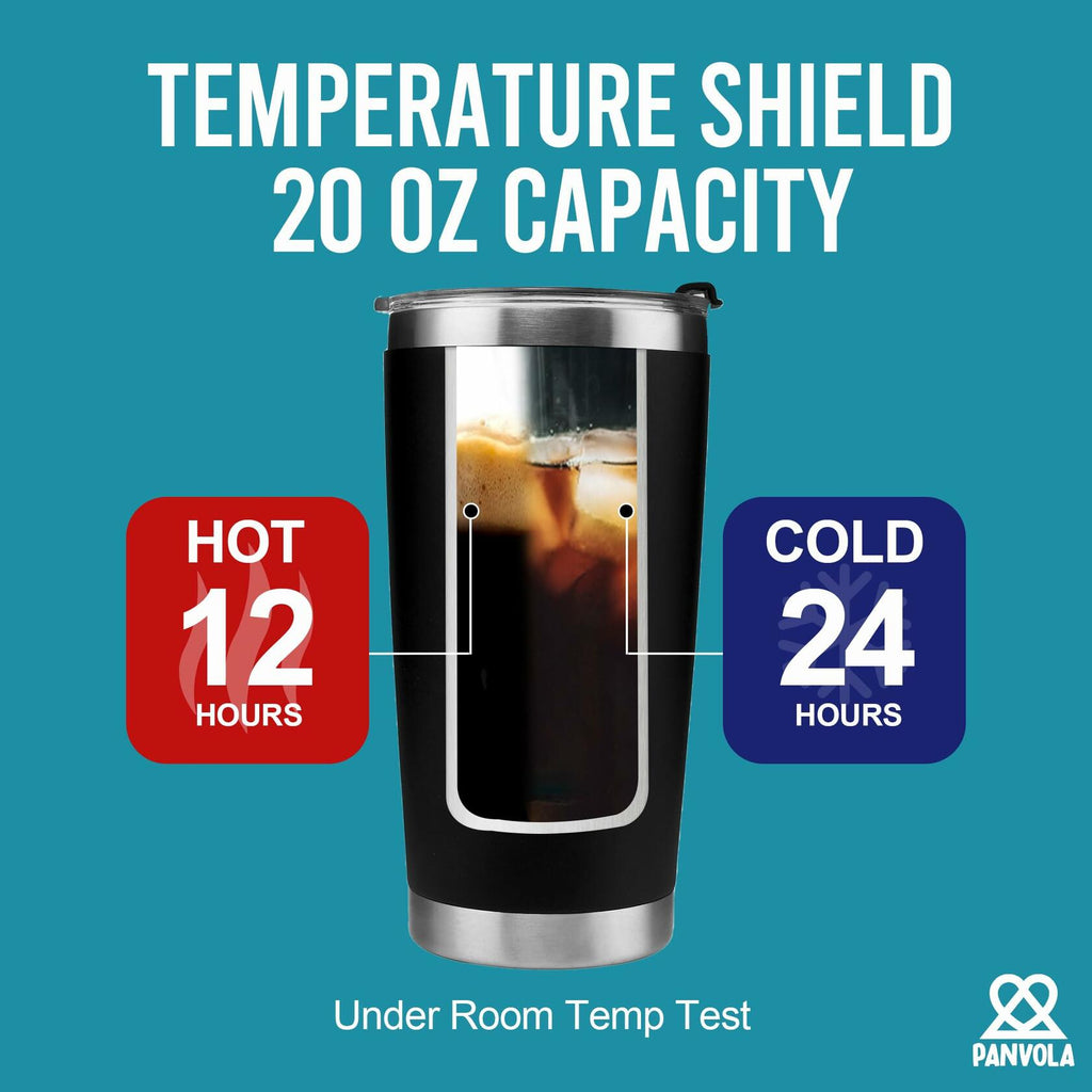 Panvola Vacuum Insulated Tumbler Stainless Steel 20oz Black