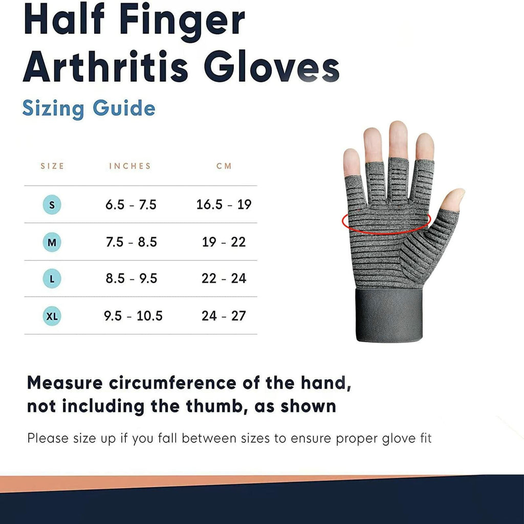 VigorGlove Copper Fit Arthritis Gloves Adjustable Belt Anti-Slip Black 2P Size S