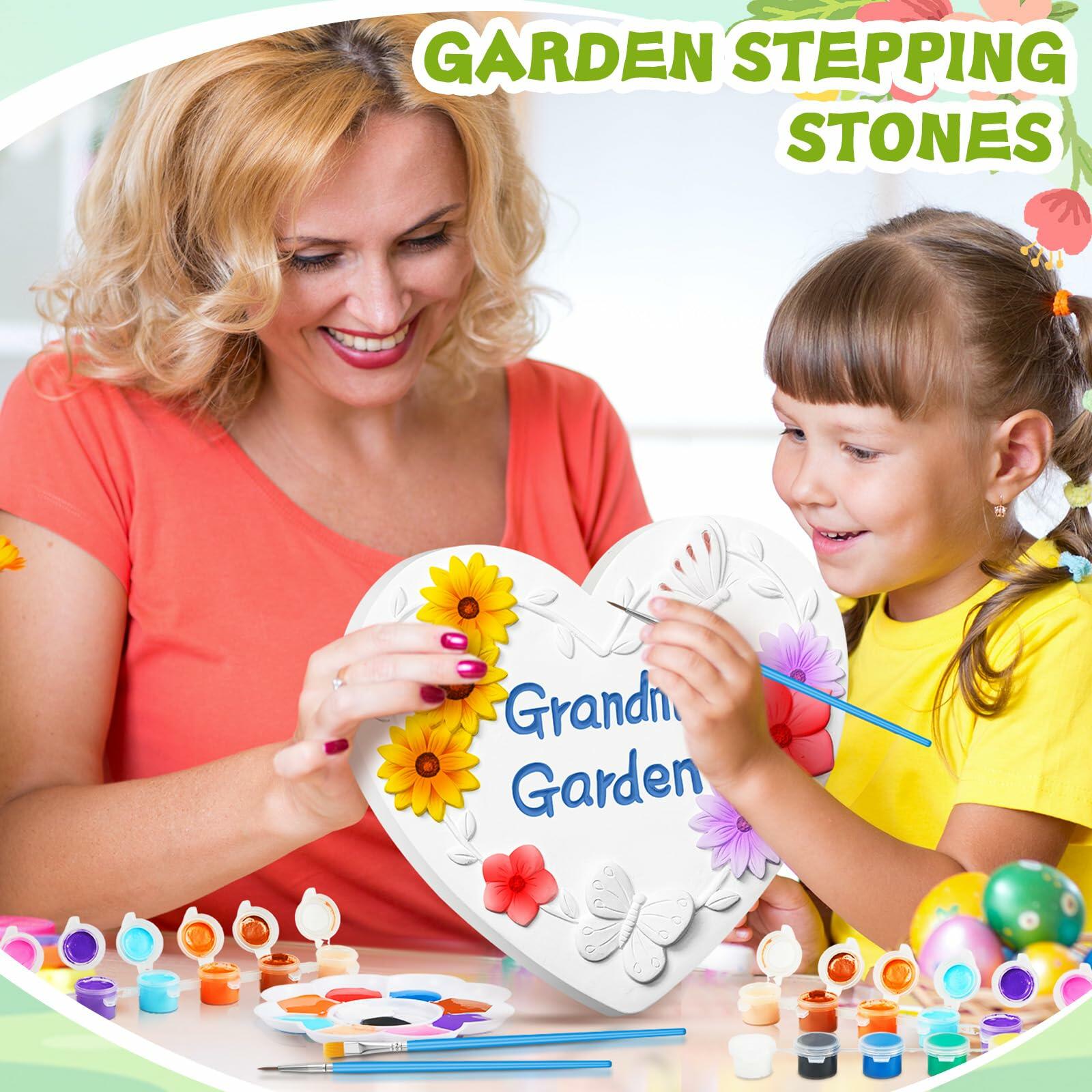 Juexica Grandma's Garden Stepping Stone DIY Paint Kit 10.4 Inch