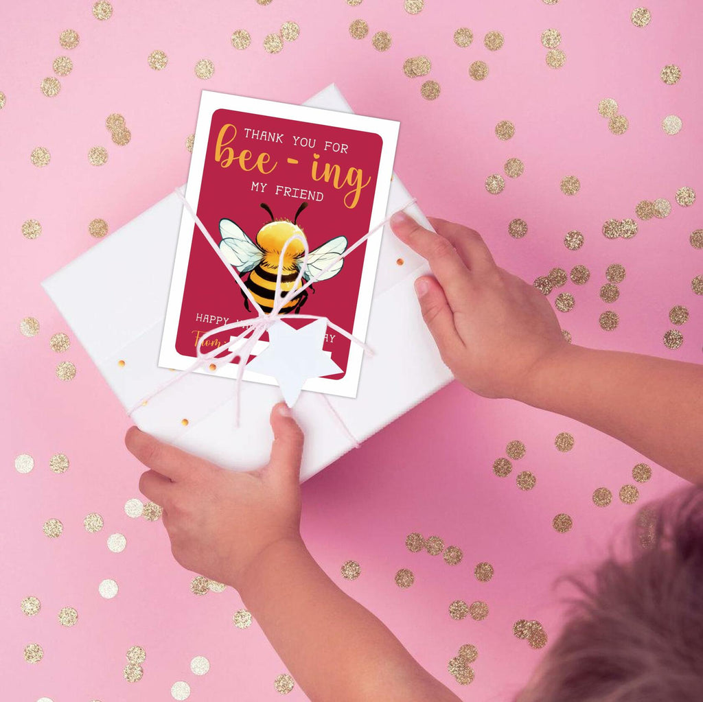 Classroom Valentine's Day Cards Bee Design 5x3.5in 30 Pack Gender Neutral