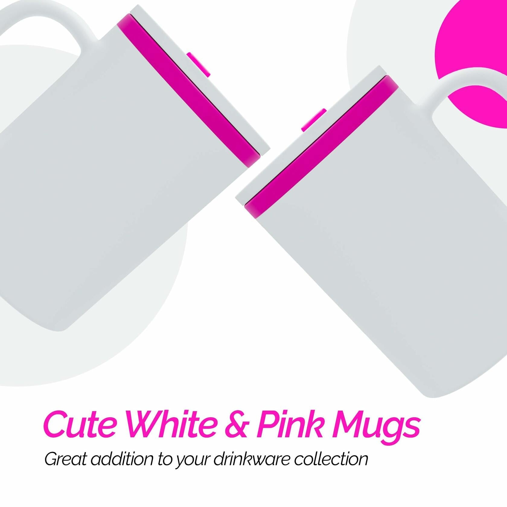 Copco Desk Mug 16 oz Double-Wall Insulated Spill-Resistant Pink BPA-Free