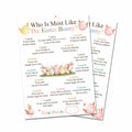 Who Is Most Like The Easter Bunny Game Cards Watercolor Bunny Set of 20