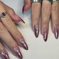 RUOKEXIN Medium Purple Ombre Halloween Press On Nails Spider Web 24Pcs