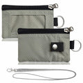 MILUMILUU RFID Blocking Minimalist Wallet Keychain Lanyard Light Grey