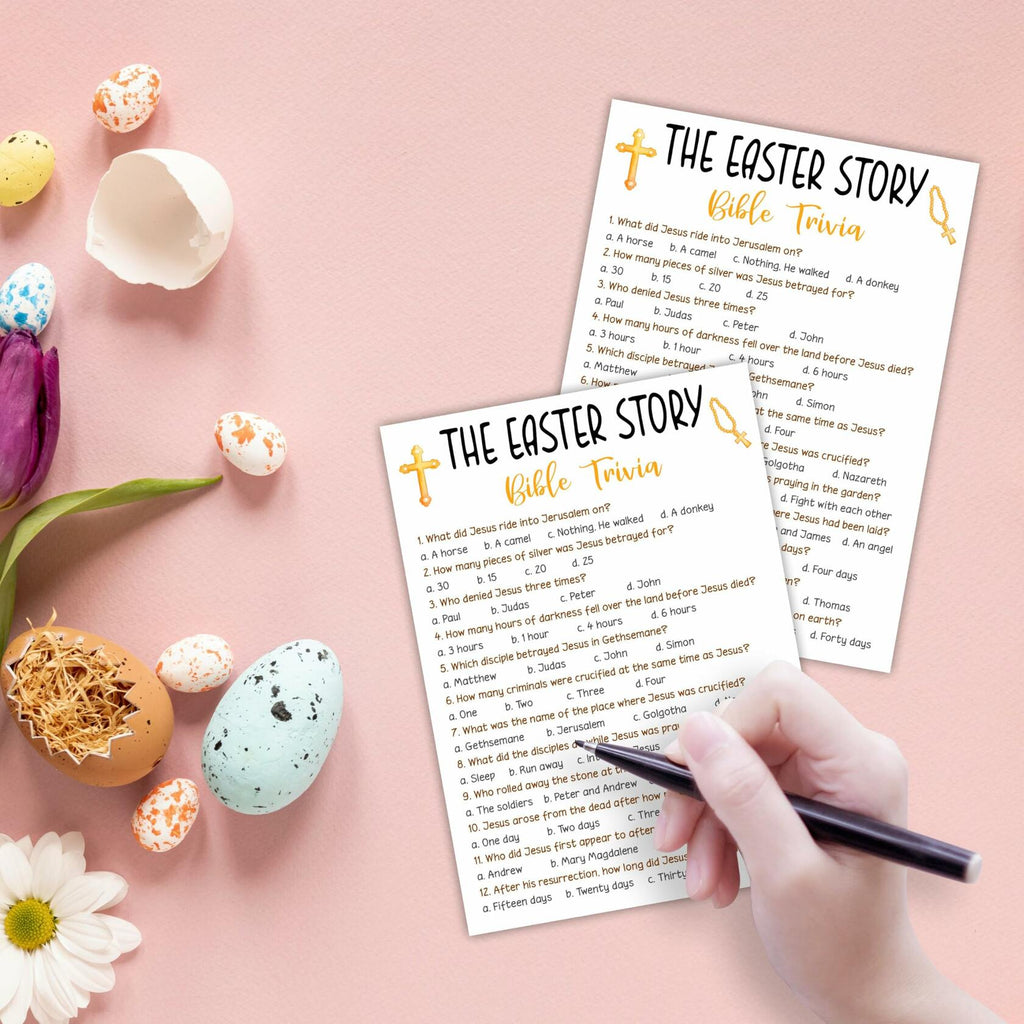 The Easter Story Bible Game Cards Christian Party Game 20 Pcs