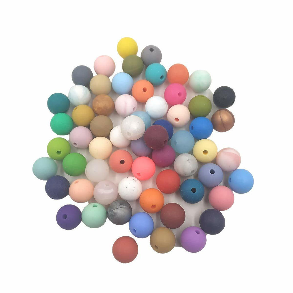 Alenybeby Silicone Pearl Beads 15mm 100pcs Round White Loose Beads