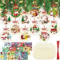 Capoda 24 Pack Clear Acrylic Christmas Ornaments with Red Ribbon Gold