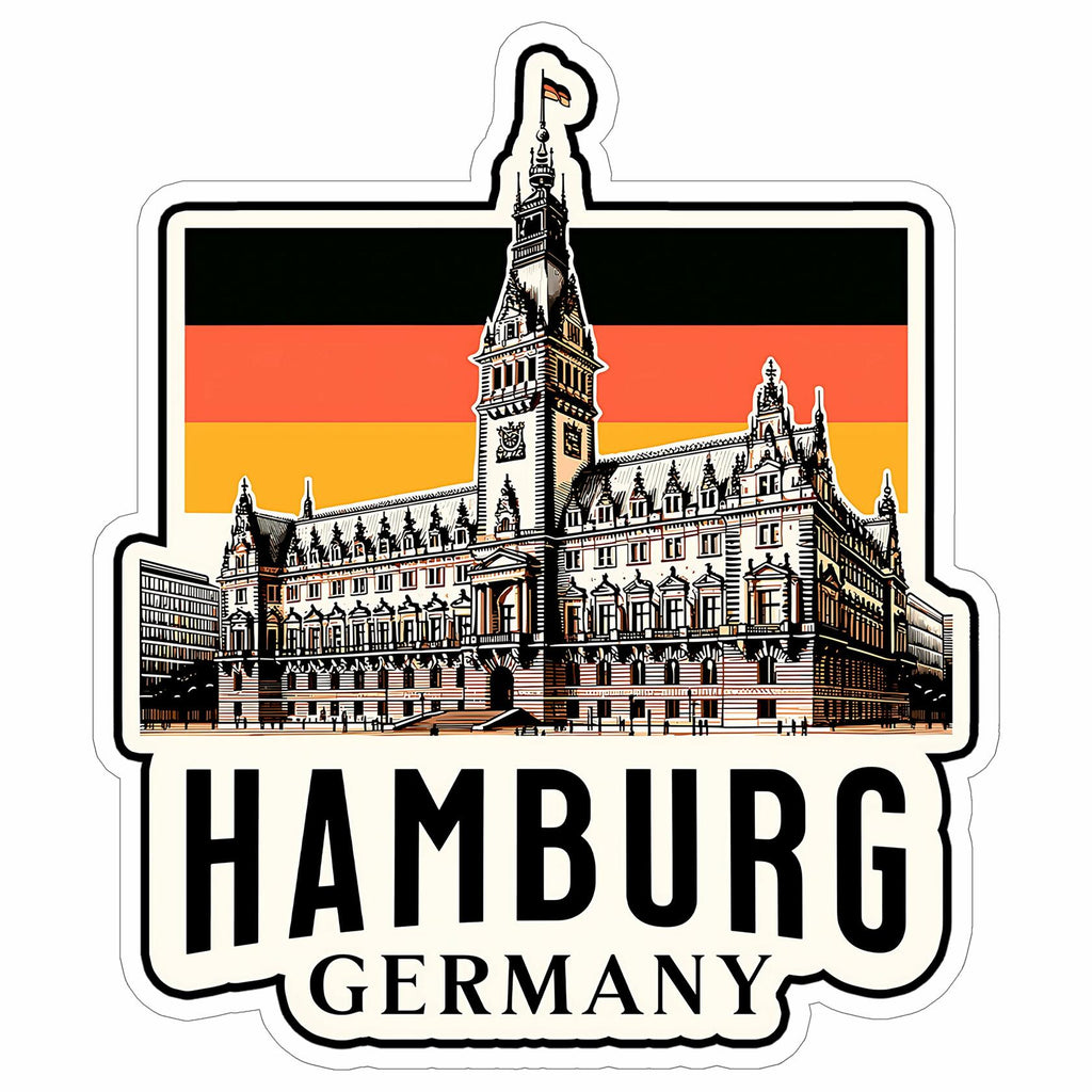 Hamburg Germany Travel Sticker 4 Inch Waterproof Vinyl Decal Durable