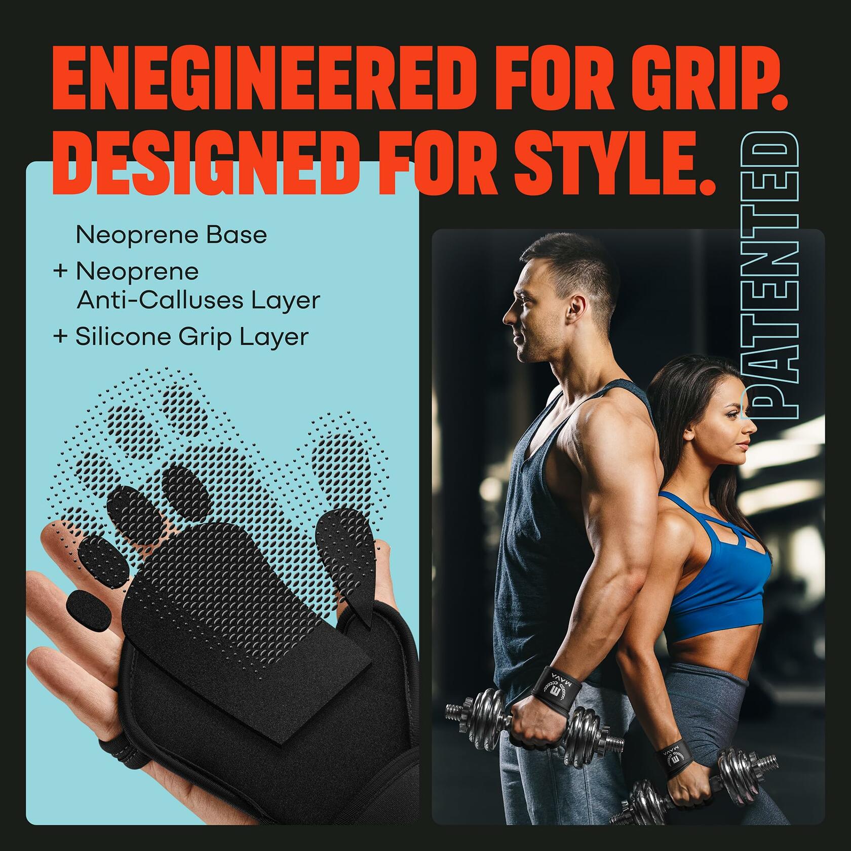 MAVA Padded Weight Lifting Gloves with Wrist Support Fingerless Black, Small