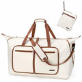 Travel Duffel Bag Women 80L Lightweight Water Resistant Foldable Beige