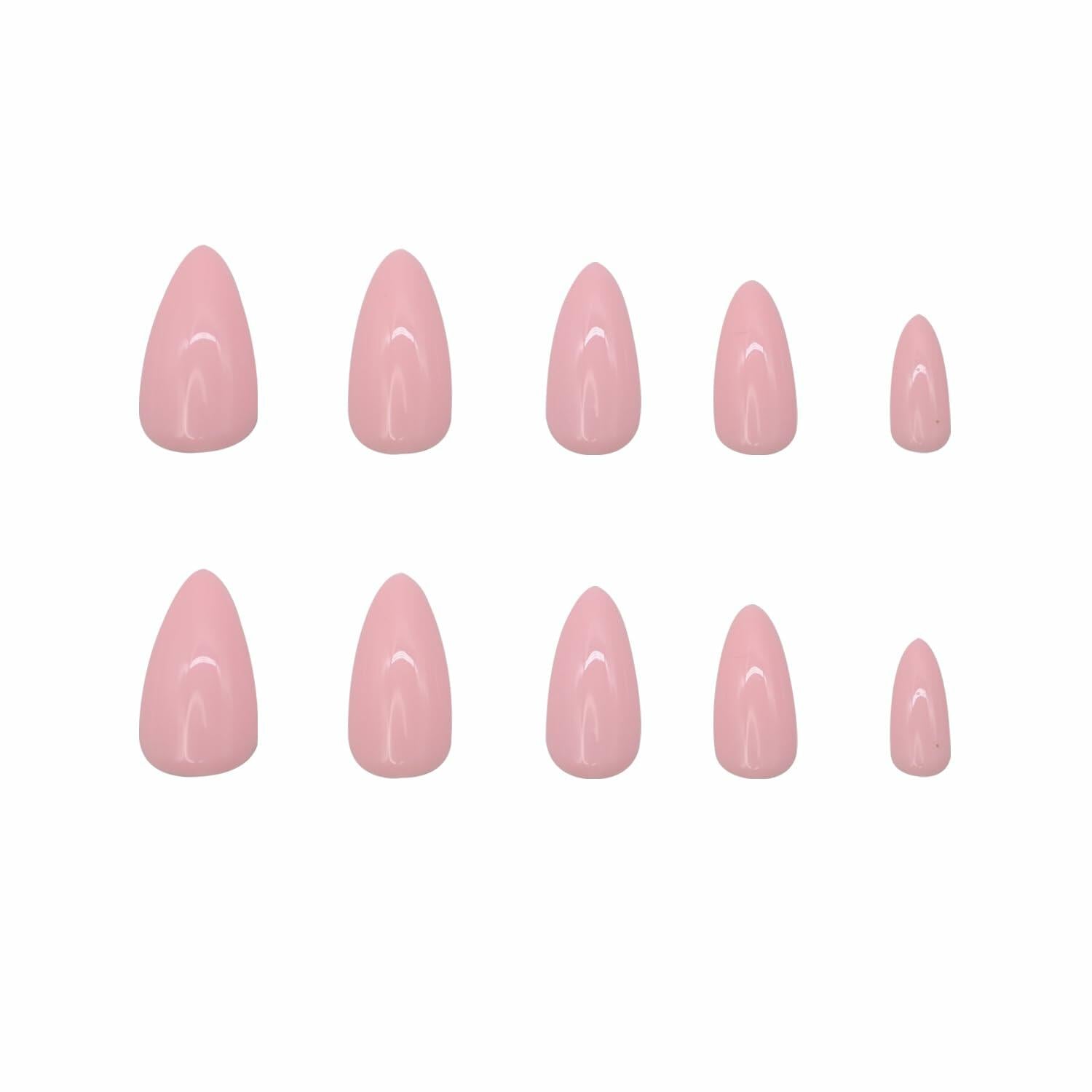 RIICFDD Black Press On Nails Almond Medium Acrylic Full Cover 24Pcs