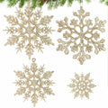 [Like New] Langley 36pcs Rose Gold Glitter Snowflake Ornaments for Christmas Tree