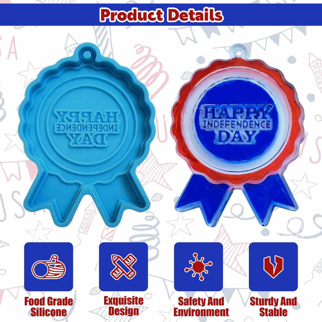 Ysqool American Badge Keychain Mold Silicone Blue DIY Cake Decoration