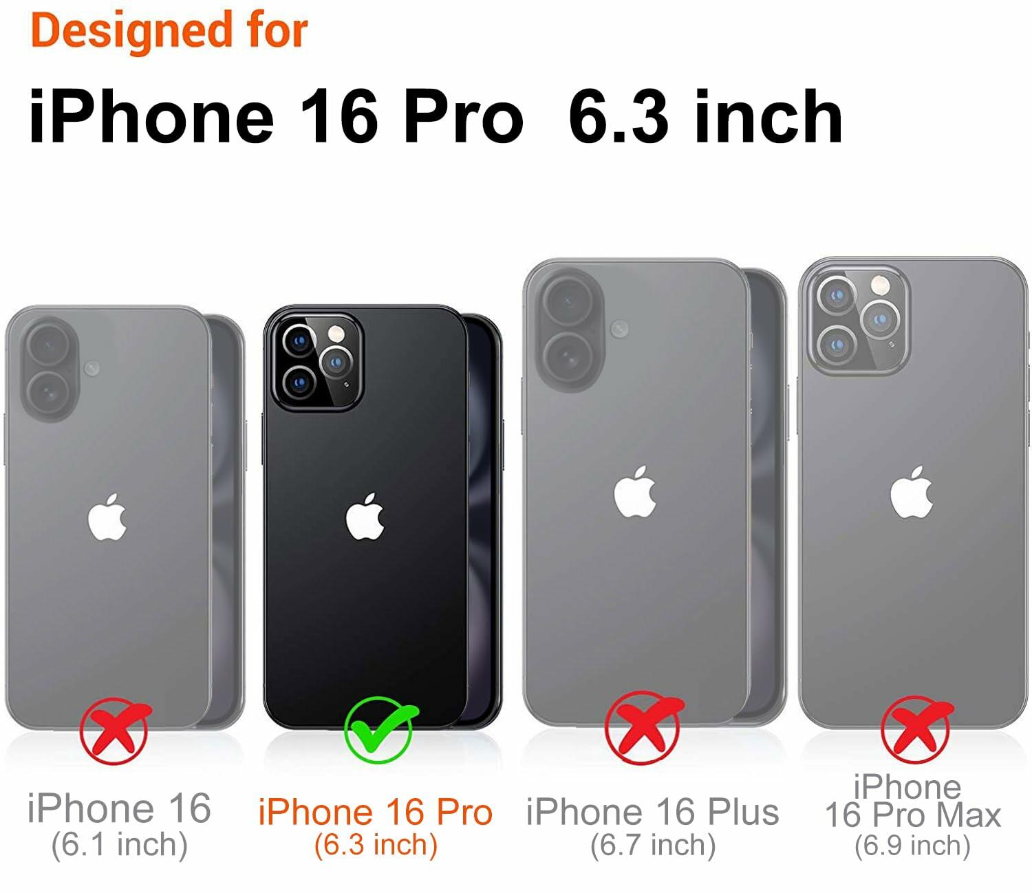 iPhone 16 Pro Case Purple Roses Slim Soft TPU Shockproof Floral Cover