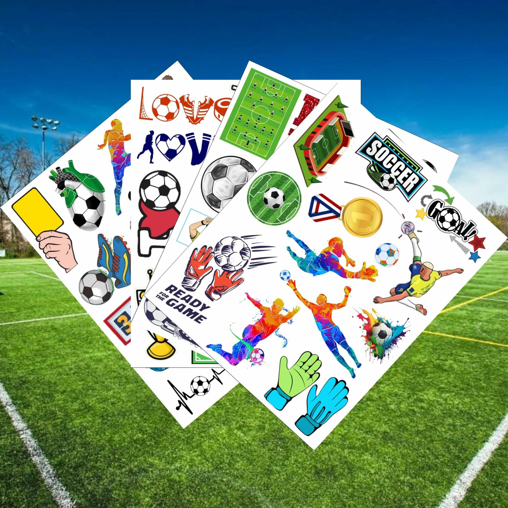 Soccer Temporary Tattoos Sport Theme Birthday Party Favors Decorations 96 PCS