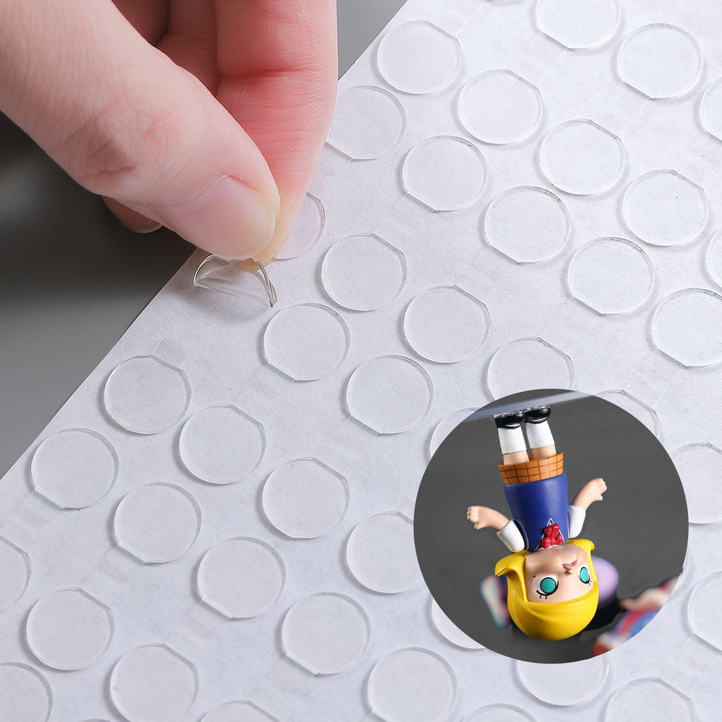 Adhesive Stick Dots Two-Sided Mounting Putty 0.4"x0.4" 600pcs Clear