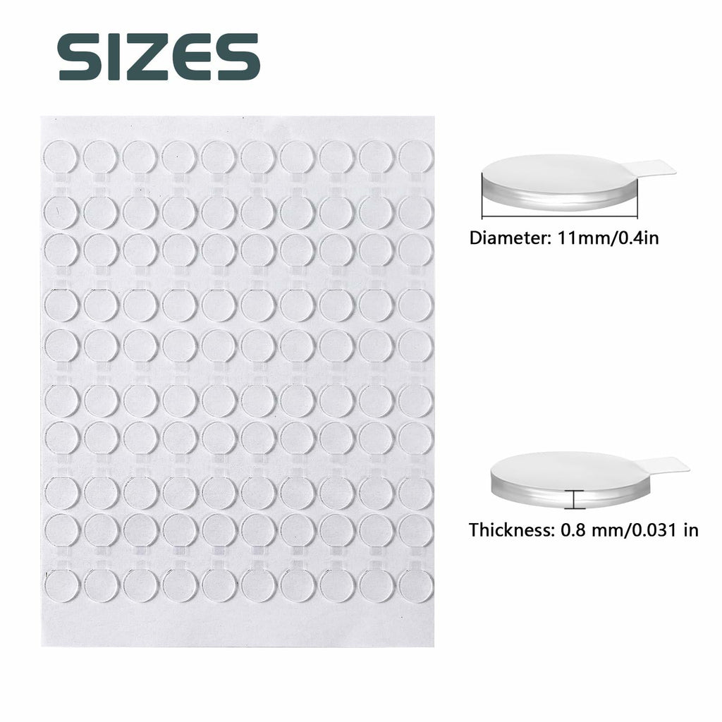 Adhesive Stick Dots Two-Sided Mounting Putty 0.4"x0.4" 600pcs Clear