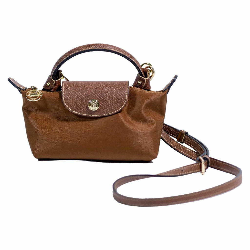 XKE-X Adjustable Leather Crossbody Handbag Strap Brown Gold