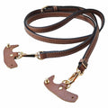 XKE-X Adjustable Leather Crossbody Handbag Strap Brown Gold