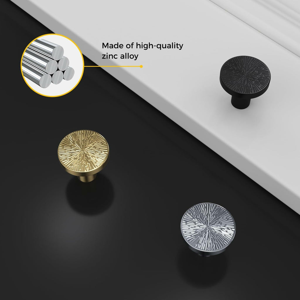 Rergy 10 Pack Silver Zinc Alloy Drawer Knobs Cabinet Pulls Decorative Hardware