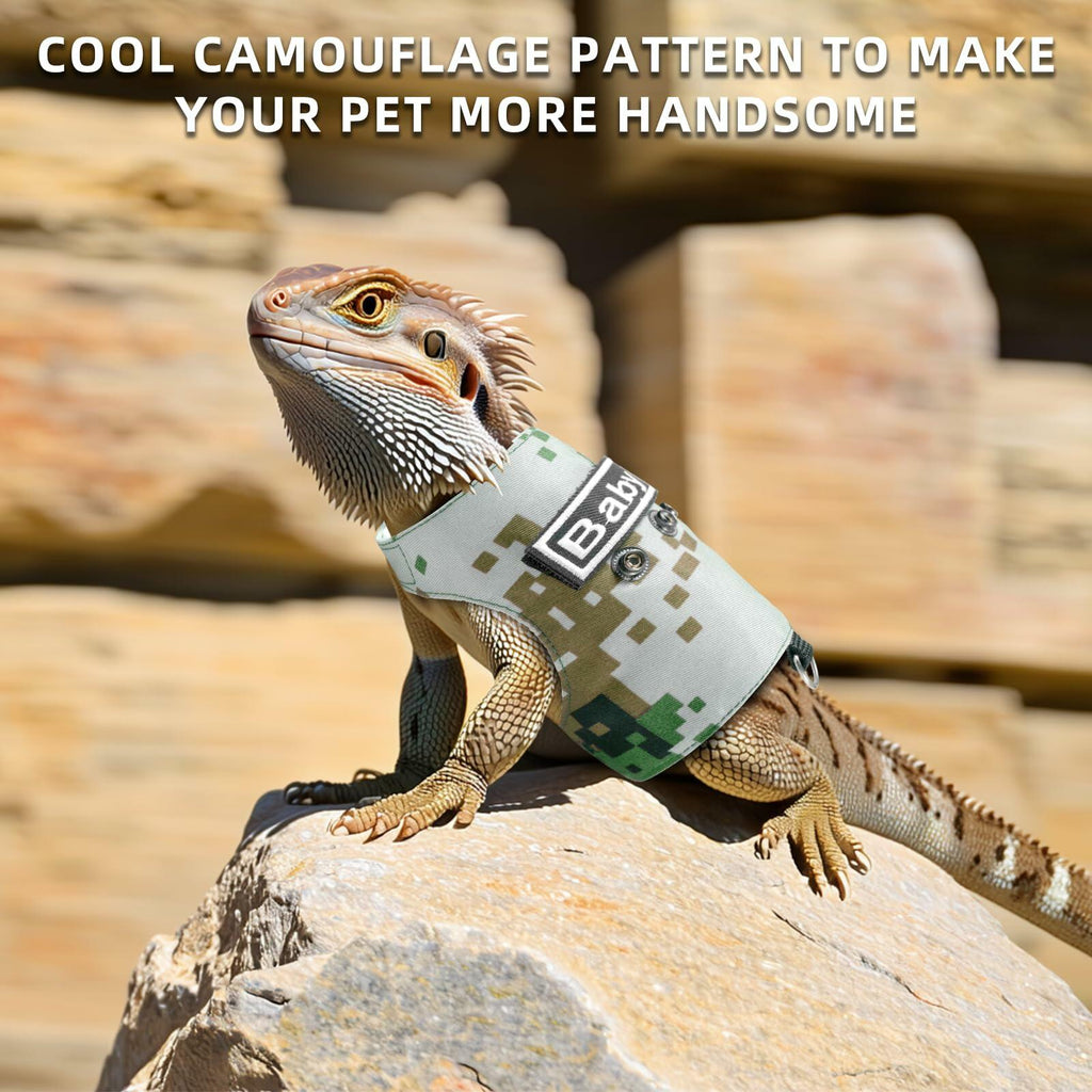 AnoleAir Bearded Dragon Adjustable Harness and Leash Green