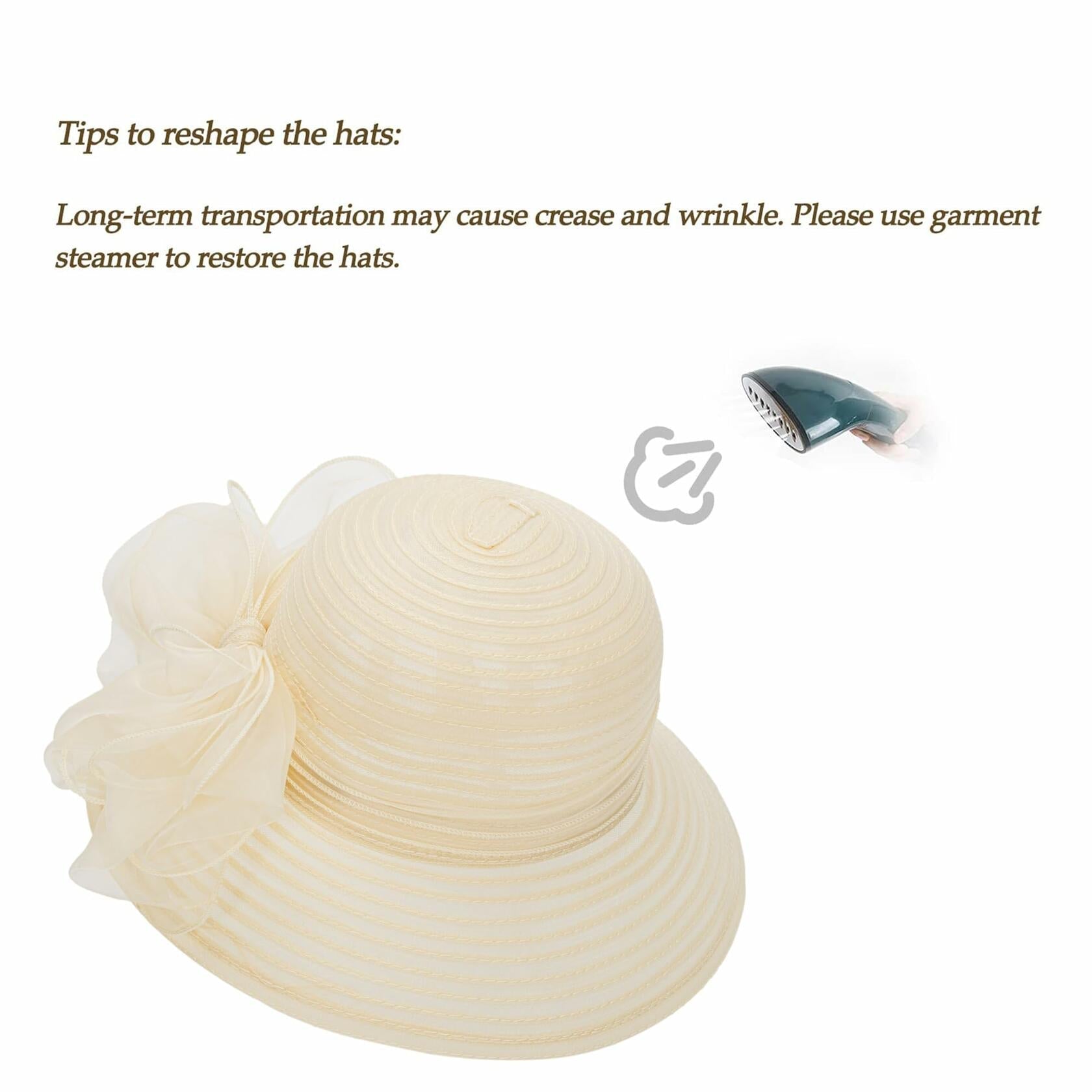 Kentucky Women Organza Derby Hat Wide Brim Summer Sun Cap Black