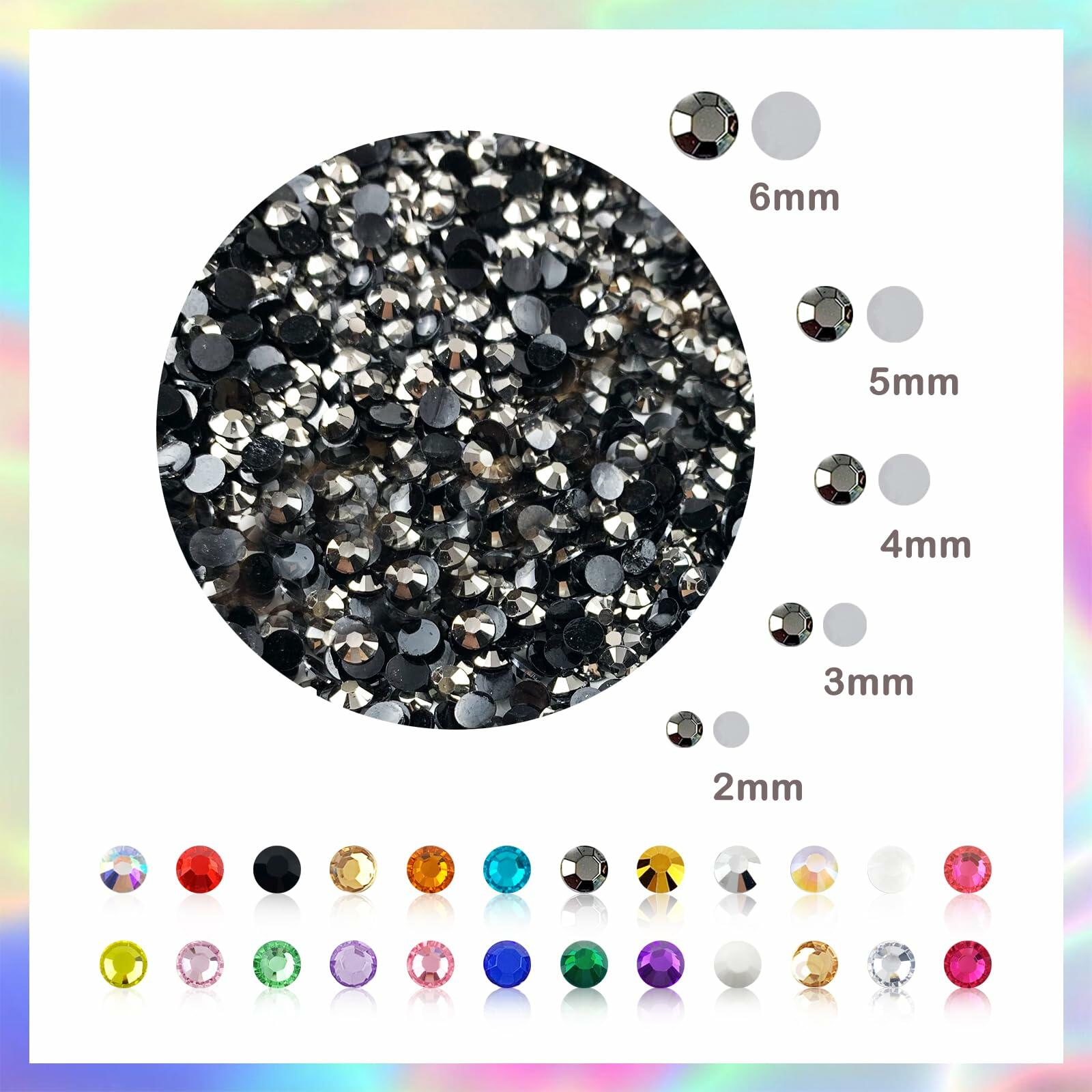 CLRDIVA 5mm Transparent Coffee AB Resin Rhinestones Bulk for Crafting