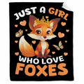 Just a Girl Who Loves Foxes Blanket Warm Soft Throw 40x50 Kids