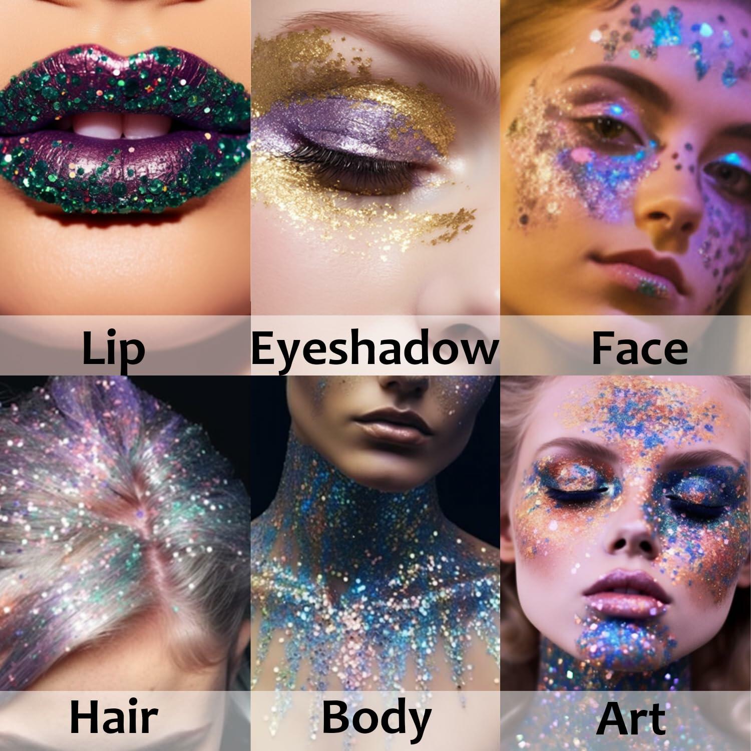 UCANBE Red Body Glitter Stick Chunky Makeup for Face Hair Lips