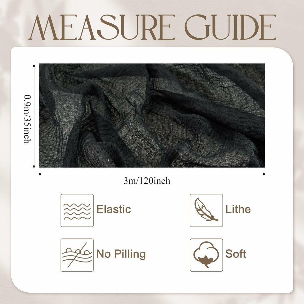 Putros Cheesecloth Table Runner Misty Rose 10FT 6pcs Boho Gauze 120 Inch