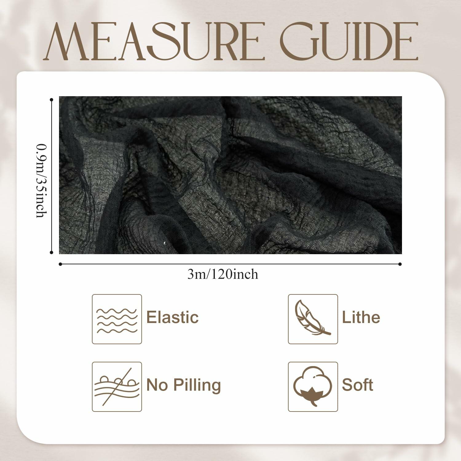 Putros Cheesecloth Table Runner Misty Rose 10FT 6pcs Boho Gauze 120 Inch