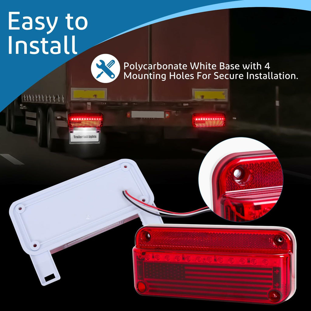 EXERAUO 77 LED RV Tail Lights Brake Stop Turn Waterproof Red HDD-020
