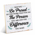 Coworker Retirement Wood Sign Desk Decor 6.3x6.3 Inch Home Office Gift