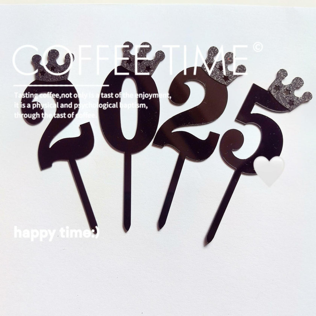 Large Number 6 Cake Topper Black Crown Birthday Anniversary Party Decor